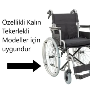 GOLFİ 24x1 3/8 (37-540) Tekerlekli Sandalye Arka Tekerlek / 1. Kalite Kalın Dolgu - Komple Jantlı